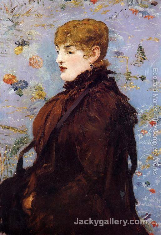Autumn, Portait of Mery Laurent in a Brown Fur Cape by Edouard Manet paintings reproduction